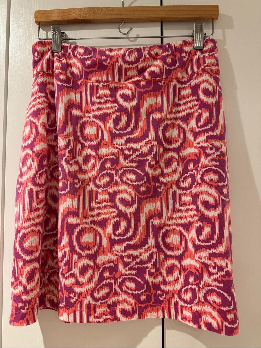 Title Nine Pink, Purple & Cream Abstract A-Line Skirt